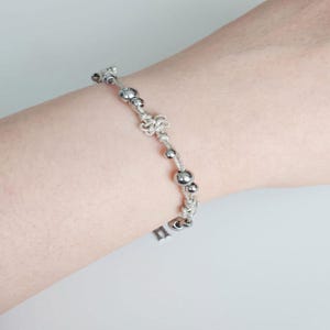 Personalized Korean Knot Bracelet: Initial Charm, Steel Bead, Handmade