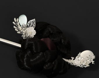 Ręcznie robiona koreańska spinka do włosów Binyeo, tradycyjna ozdoba do włosów Hanbok, elegancka biżuteria ślubna