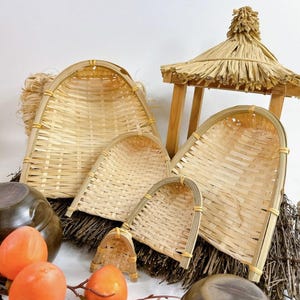 Korean Handmade Bamboo Willow Stick – Traditional Grain Sifter Tool, Cultural Decor (6 Sizes)