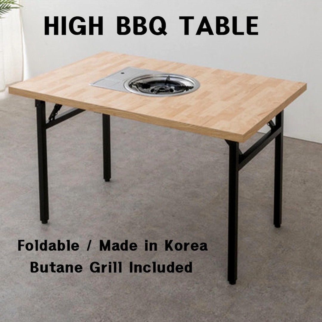 Korean BBQ Grill Table – Portable Folding Butane Gas Tabletop Grill for ...