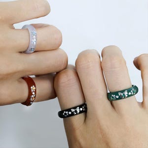 Korean Jade Ring with Traditional Motif – Symbolic Handmade Resin Ring for Luck & Style