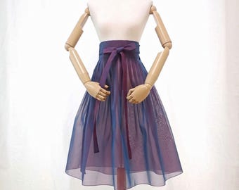 Handmade Organza Wrap Hanbok Skirt, Korean Inspired Clothing, Sheer Lavender Purple Outfit