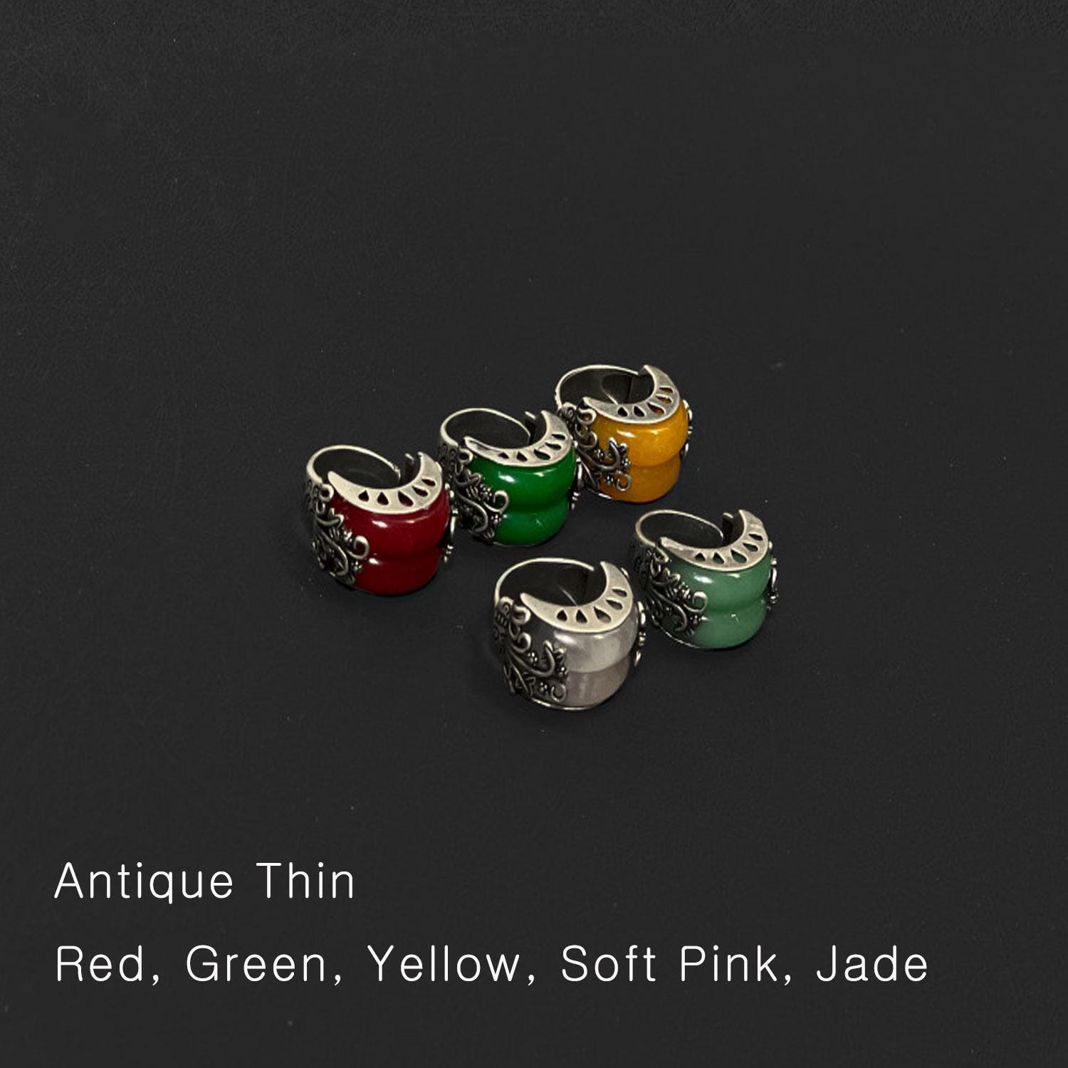 Korean Jade Twin Ring – Adjustable Hanbok Ring With Natural
