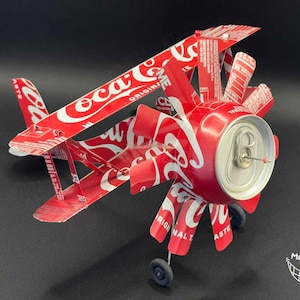 Coca Cola Original Coke Pop Cans Airplane:  Pops Planes (Made from empty soda pop cans)