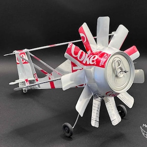Diet Coke Pop Can Airplane:  Pops Planes (Made from empty soda pop cans)