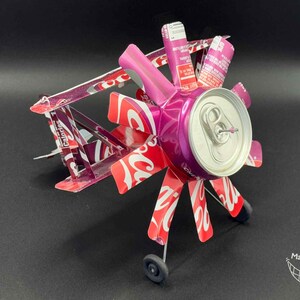 Cherry Coke Pop Cans Airplane:  Pops Planes (Made from empty soda pop cans)