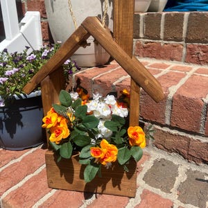 Holz handgemachte Haus Blumenkasten, hängende Haus Dekor, außerhalb Blumenkasten Dekor, Outdoor Pflanzer