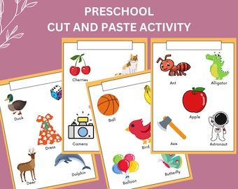 Preschool | Cut and Paste | Activity for Kids | Printable | Fun Alphabet Learning