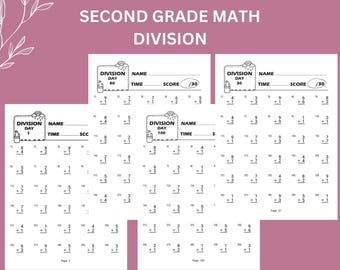 100 Days Division | Second Grade Math | Daily Math Practice | Printable | Homeschool | PDF