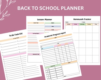 Back to School Planner | Student Organizer | Study, Homework & Routine Tracker | Printable
