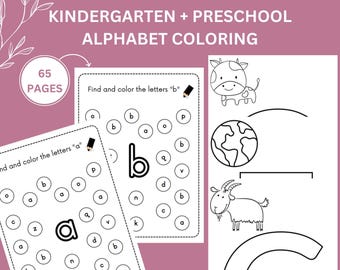 Alphabet Coloring | Worksheets for Kids | Printable | Preschool & Kindergarten ABC