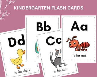 Karteikarten | Kindergarten & Vorschule lernen | Druckbar | Phonetik | Alphabetisierungs-Klassenzimmer