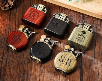 Accendino in legno inciso per uomo, regalo personalizzato per testimoni dello sposo, regalo di nozze, regalo per la festa del papà, regalo unico per anniversario e compleanno.