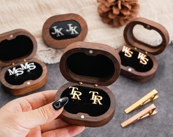 Personalisierte Manschettenknöpfe, gravierte Initiale Edelstahl, Groomsmen Geschenk