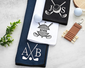 Personalisiertes besticktes Golf-Handtuch: Benutzerdefiniertes Monogramm-Geschenk