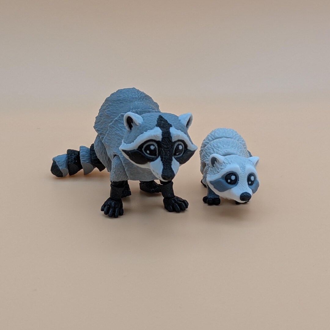 Mini Raccoon Raccoon Miniature Flexible Figurine - Etsy