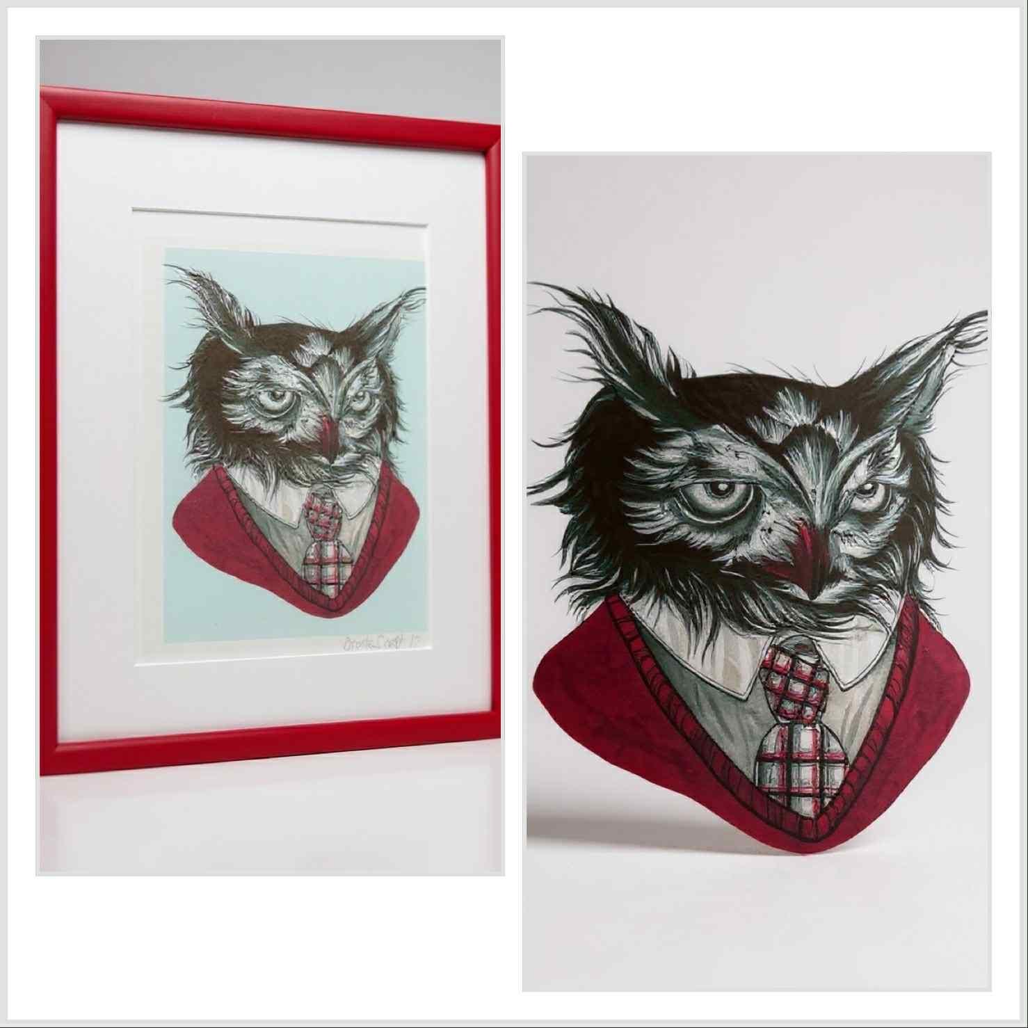 Signed Owl Art Print - Etsy