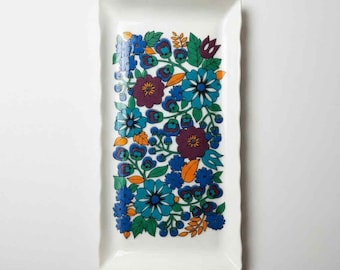 Vintage Westminster Pottery Rectangular Dish | Retro Floral Pattern | Made in Australia