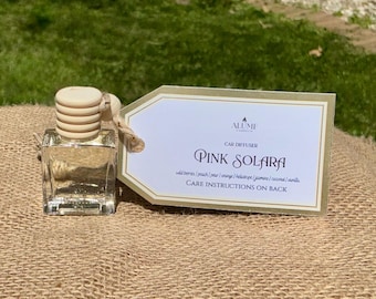 Diffuseur rose Solara pour voiture : baies sauvages | pêche | poire | orange | hélicoptère | jasmin | noix de coco | vanille