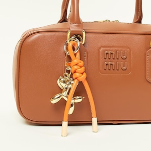 Leder Seil Schlüsselbund Taschenanhänger mit Ballon Hund niedlichen Mädchen Kette Taschenzubehör für Geldbörse Rucksack Einkaufstasche mehrere Farben zur Auswahl