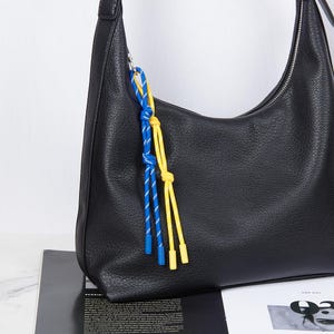 Rope Bag Charm Paracord Keychain Rope Purse Charm Cord Carabiner Bag Charm Cord Colorful Nylon Rope Bag Charm Minimalist Designer Charms Bag