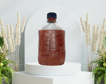 Echte Alligator Glas Flasche