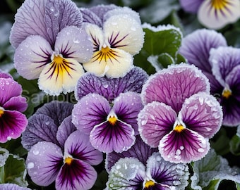 Verdant Visions: Cold Snap 4K Wallpaper Pack | Frost-Kissed Floral Wonders & Unexpected Beauty
