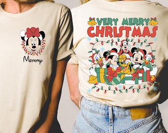 Custom Disney Very Merry Christmas Shirt, Vintage Disneyland Family Christmas Shirts, Christmas Group Shirt Disney Christmas Matching Shirt