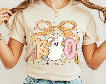 Mickey Ghost Vintage Disney Spooky Vibes,Boo To You Tee, Girly Disney Halloween, WDW Family Spooky Season Family Trip Gift Disney Girl Shirt