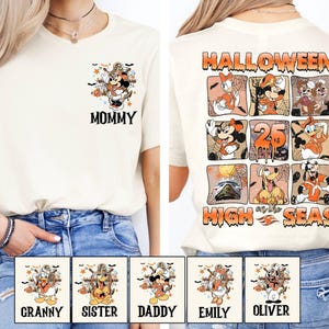 Custom Halloween on the High Seas Disney Cruise Shirt, Disney Mickey and Friends Halloween Matching Shirt,Family Trip 2025 Spooky Cruise Tee