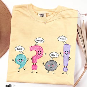 Comfort Colors© Funny Grammar Teacher Shirt, Punctuation English Teacher Gift, Wait What Stop It I Agree TShirt, Back To School, Teacher Day
