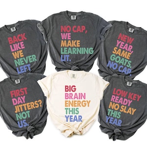 Comfort Colors© Back to School Teacher Shirt,First Day Of School Teacher Tee,Teen Slang Matching Teacher Team Shirts Gen Z,School Staff Gift