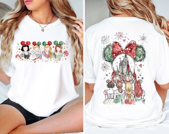 Retro Disney Princess Characters Comfort Colors Shirt, Disneyland Princess Tee, Disney Girly Trip Shirt,Disneyworld Watercolor Princess Gift