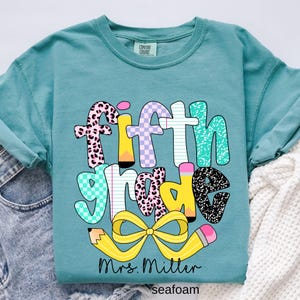 Comfort Colors© Custom Fifth Grade Teacher Shirt,5th Grade Teacher Shirt,Fifth Grade Tee for Back to School,First Day of School Teacher Gift
