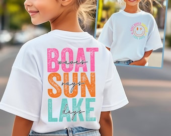 Boat Waves Sun Rays Lake Days Kids Shirt, Kids Summer Shirt,Toddler  Lake Life Shirt,Lake Vacation Shirt,Beach Shirt,Summer Vibes