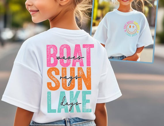 Boat Waves Sun Rays Lake Days Kids Shirt, Kids Summer Shirt,Toddler  Lake Life Shirt,Lake Vacation Shirt,Beach Shirt,Summer Vibes