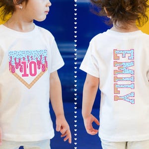 Personalized Baseball Drip Shirt, Birthday Baseball Shirt for Kids, Baseball Drip 10th Shirt, Ice Cream Drip Toddler Tee, Youth Team Gift