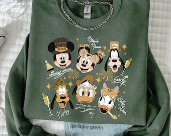 Mickey And Friends Happy New Year 2026 Sweatshirt: Disney Family Disneyland Trip Sweater