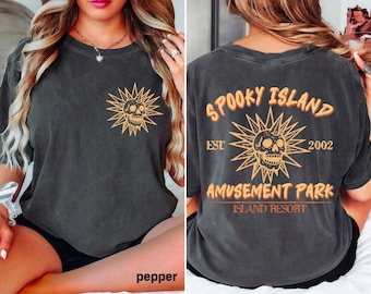 Comfort Colors© Spooky Island Shirt, Retro Summer Disco Skull Shirt, Nostalgia dark humor tee