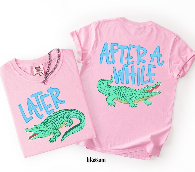 Comfort Colors© Later Gator After While Crocodile Shirt, Funny Summer Graphic Shirt, Sarcastic Mom Gift, Trendy Cute Women Tee image 4