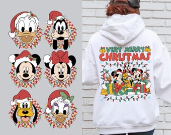 Custom Disney Very Merry Christmas Hoodie, Vintage Disneyland Family Christmas Hoodie, Christmas Group Disney Christmas Matching Hoodie