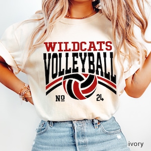 Comfort Colors© Personalized Volleyball Team Name & Number Shirt Volleyball Cheer Mom Shirt Volleyball Team Shirt Game Day Shirt High School