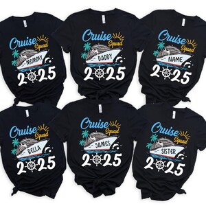 Personalized Cruise Squad 2025 Shirt, Cruise Matching Shirt,Custom Cruise Squad Group Shirt for 2025 Season,Custom Family Cruise Trip Shirts