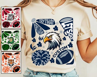 Custom Retro Mascot Shirt, School Spirit Tee