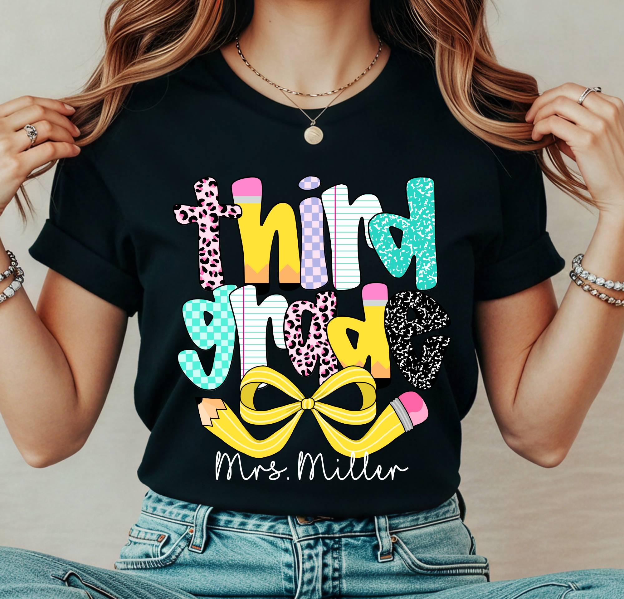 Personalized Third Grade Teacher Shirt, Custom 3rd Grade Teacher Shirt,Third Grade Shirt for Back to School,First Day of School Teacher Gift