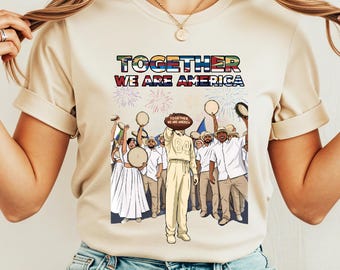 Camiseta "Juntos Somos América", camiseta de fútbol americano, camiseta gráfica "Somos América", regalo de orgullo latino y apoyo a los inmigrantes