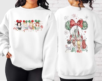 Retro Disney Princess Characters Sweatshirt, Disneyland Princess Sweater, Disney Girly Trip Sweatshirt, Disneyworld Watercolor Princess Gift