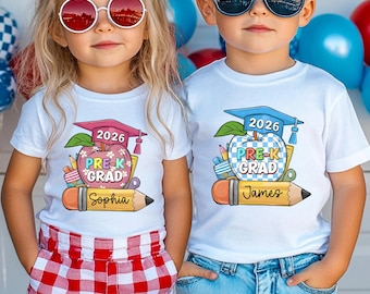 Personalized Pre-K Graduation Shirt, Graduation Kids Gift, Class Of 2026 Toddler Tee, Preschool Grad T-shirt, Last Day Of School