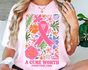 Camisa bohemia floral con colores cómodos para la concientización sobre el cáncer de mama