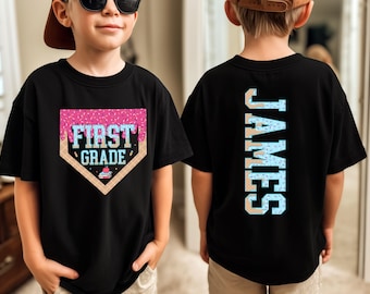 Custom Drip Back To School Kid Shirt,Personalized Boys Name Shirt,ice cream drip school tee,First Grade Shirt,1st Day Of School,Kindergarten